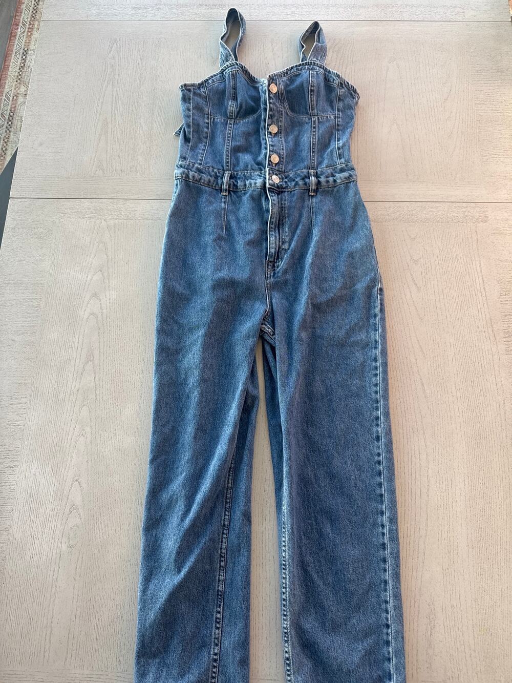 We the Free Free People Kensington Jumpsuit Denim Overall Boho Bohemian